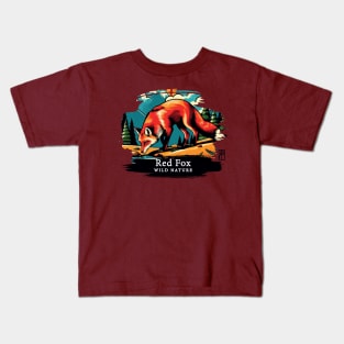 Red Fox - WILD NATURE - RED FOX -4 Kids T-Shirt